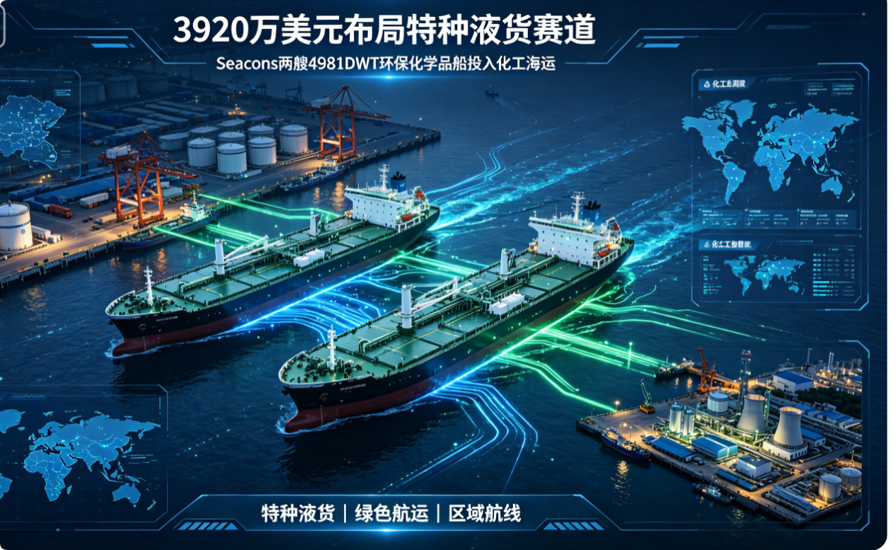 Seacons 斥资 3920 万美元收购两艘 IMO Tier III 化学品船 完善东南亚中东化工海运运力布局