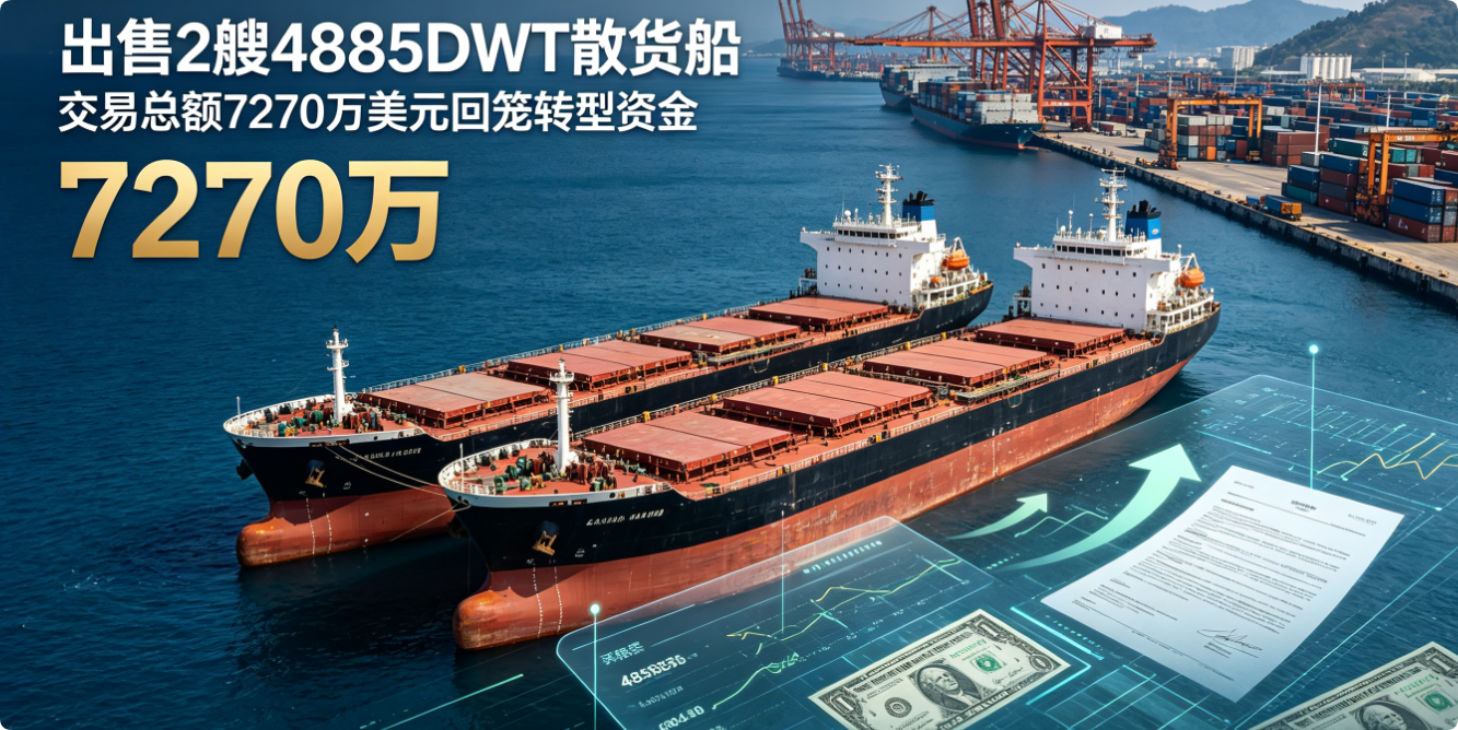 Seacon Shipping 出售 2 艘散货船 7270 万美元回款用于绿色船队升级
